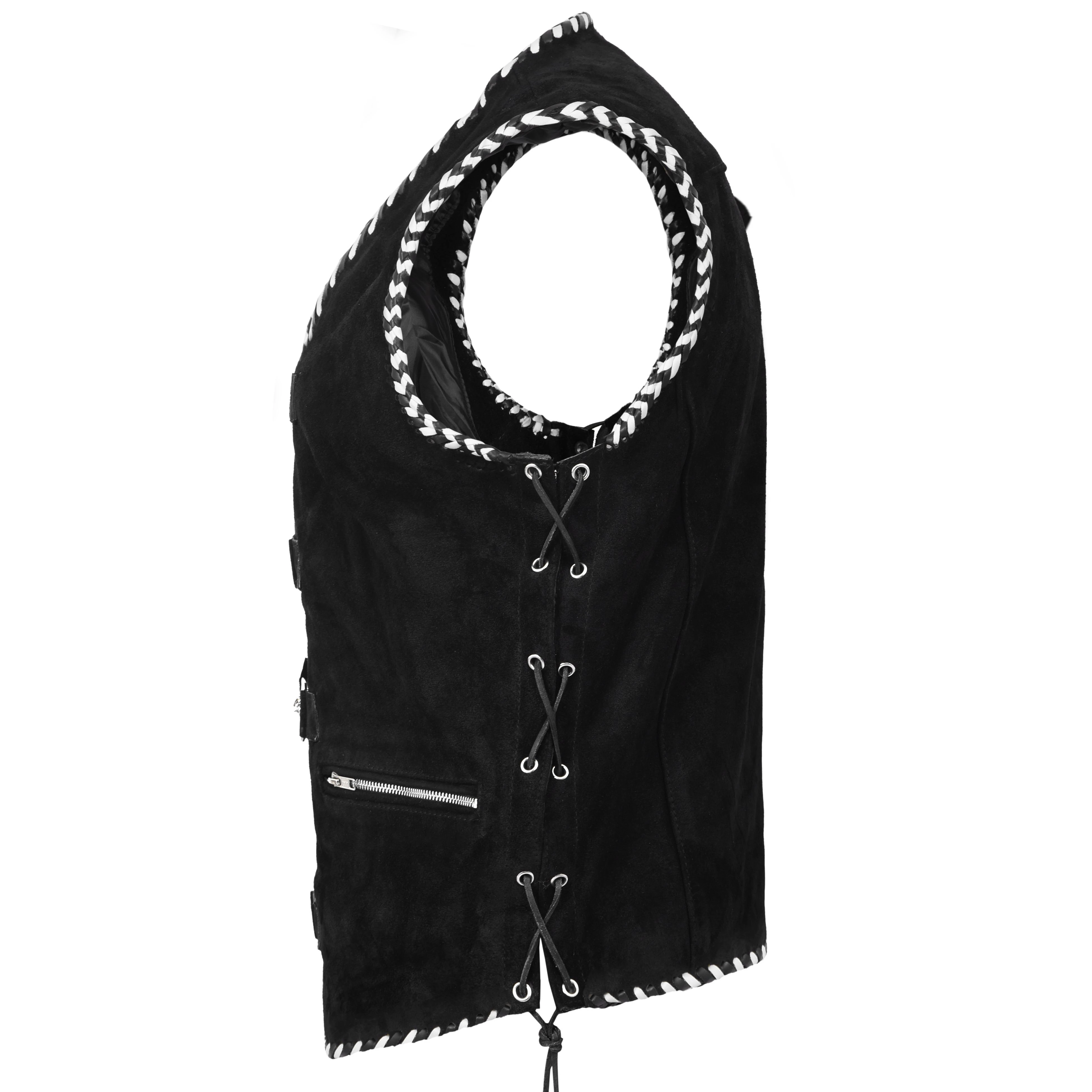 Leather Club Vest with Spanish Braiding