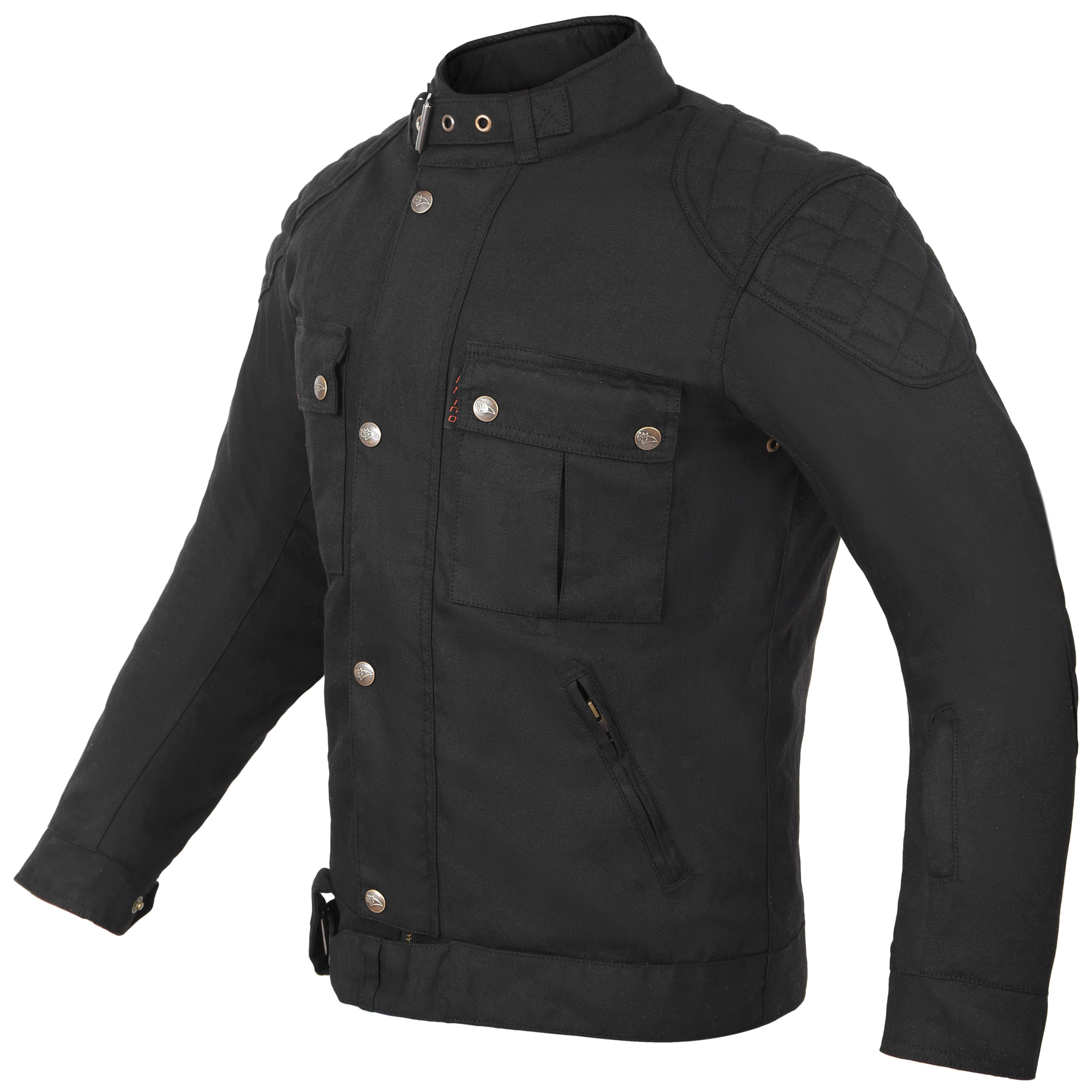 Strike Sports Waxed Cotton Motorcycle Jacket with Armour & Vents