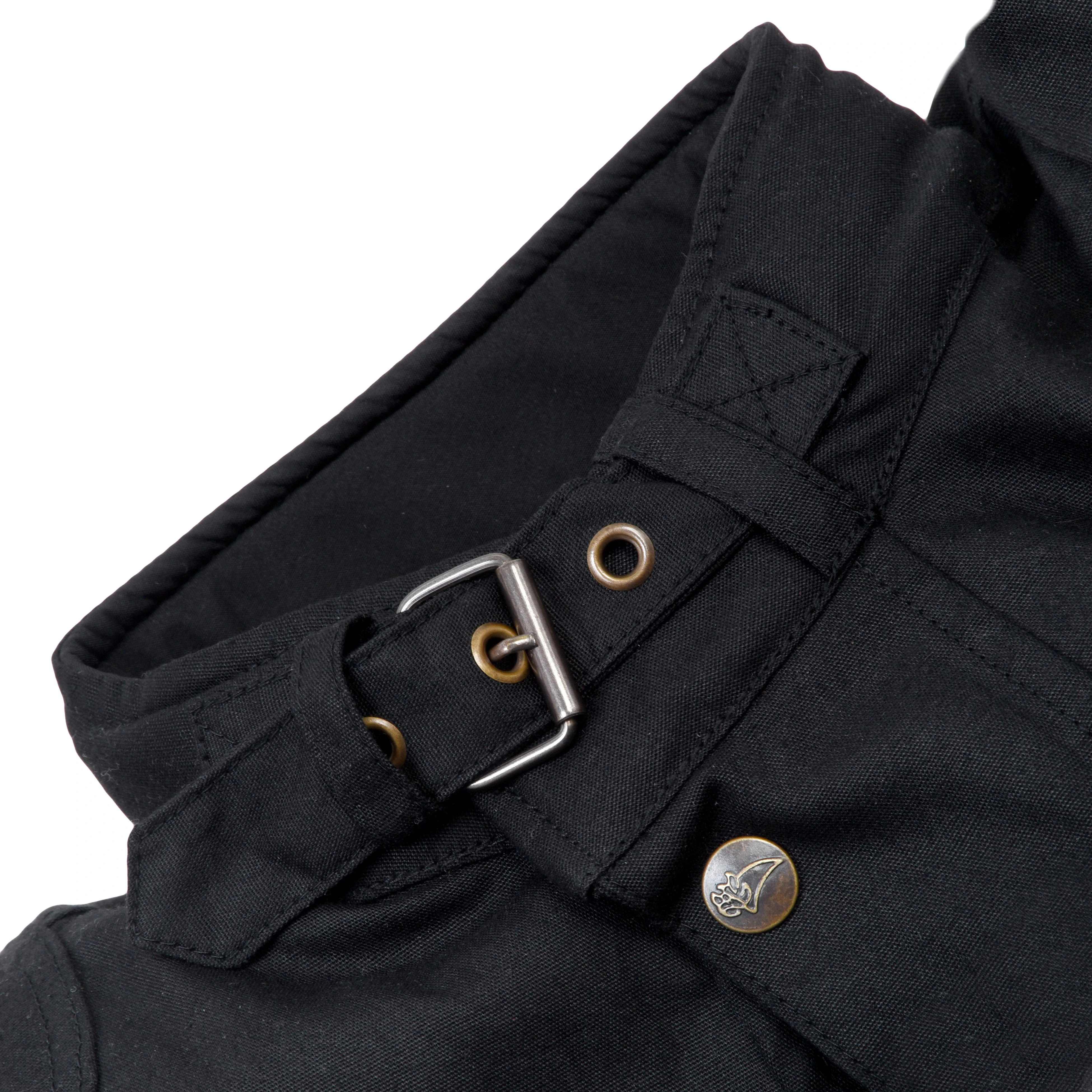 Waxed Cotton Black Motorcycle Jacket Collar