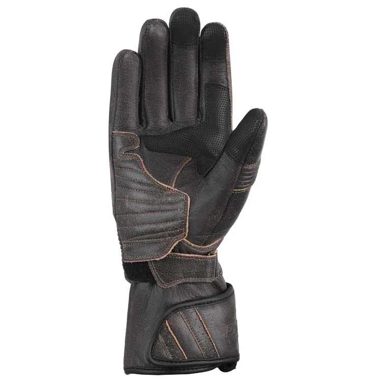 Brown Leather Motorcycle Gauntlet Glove