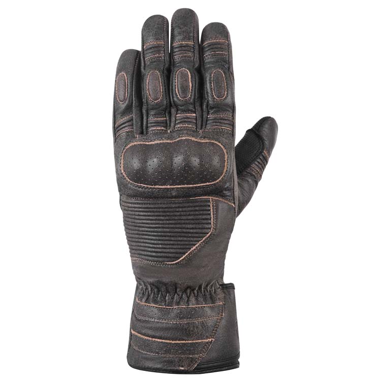 Brown Leather Motorcycle Glove