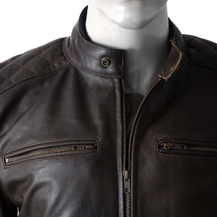 Classic Leather Motorbike Jacket Image 3 Classic Leather Motorbike Jacket Image 3