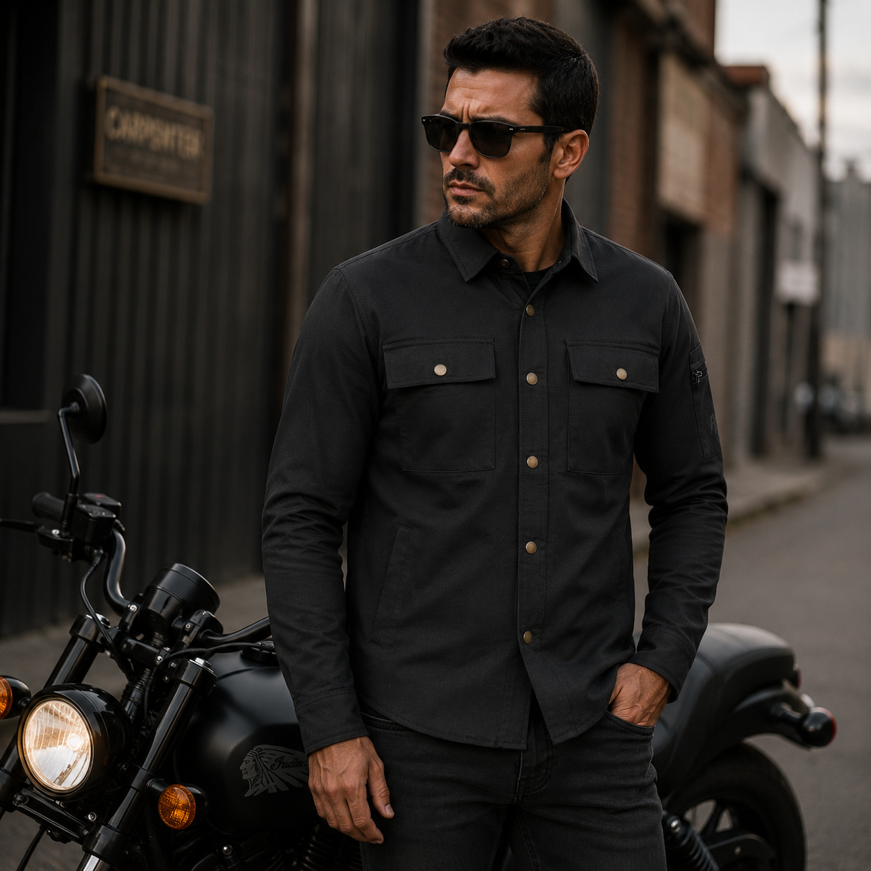 Vanguard Moto Shirt Protective Lining and CE armour included - Black