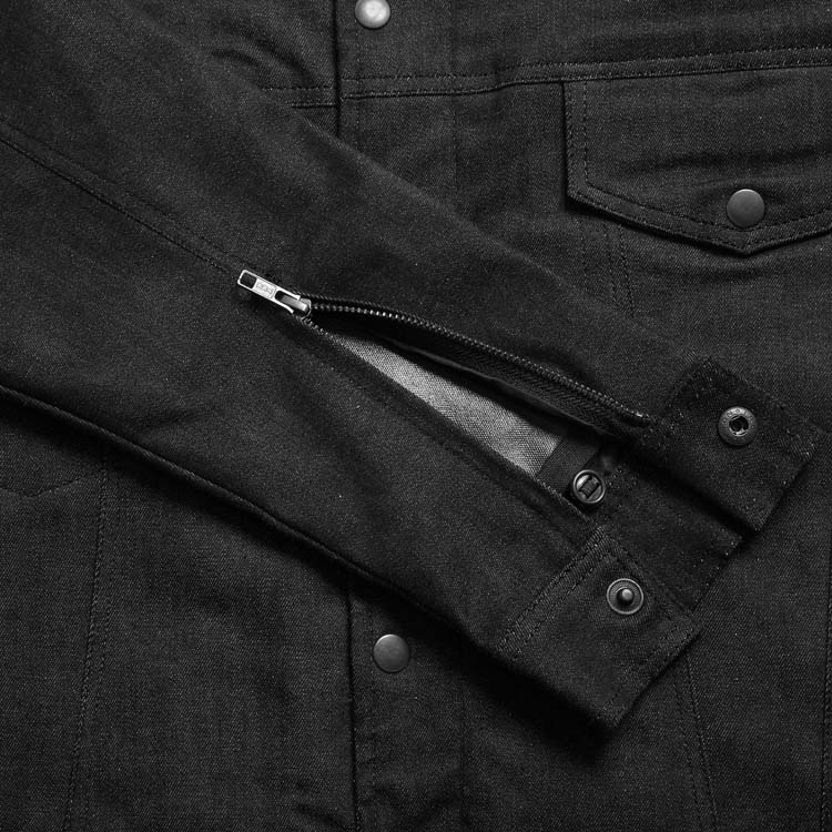 Black Denim Motorcycle Jacket Image 2
