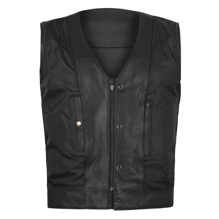 Sons of Anarchy V-Neck Leather Vest - Front View