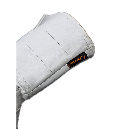 Durable Snap Closure & Reinforced Cuff on White Leather Gauntlet Gloves
Zooming in on the elegant design, this close-up emphasizes the snap closure and reinforced stitching along the long cuff, providing both security and a refined appearance. These details make the gloves ideal for formal ceremonies and military uniform attire.