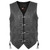 Black Distressed Leather Vest with metal clips