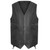 Black Distressed Leather Vest with metal clasps