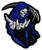 Blue Grim Reaper Death Skull Motorcycle Patch