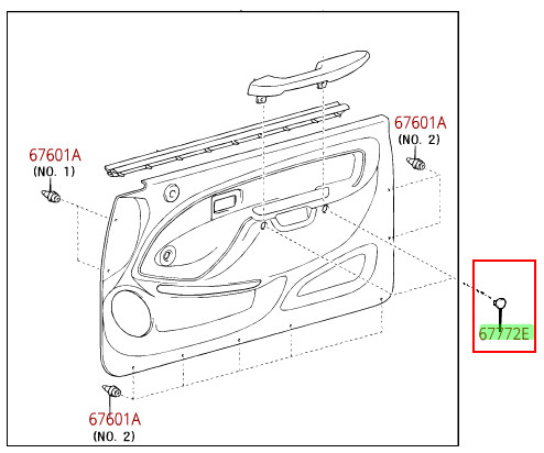 Trim Cap Toyota Front Door Trim Retainer Cap (20002004) 67772