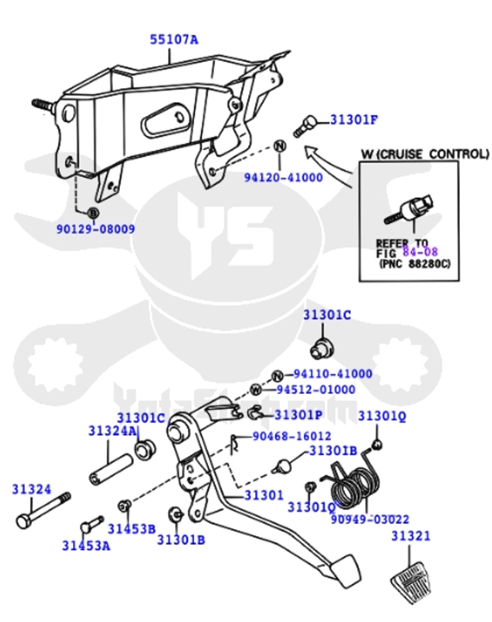 Clutch Pedal- Toyota 4Runner & Tacoma Clutch Pedal (1995