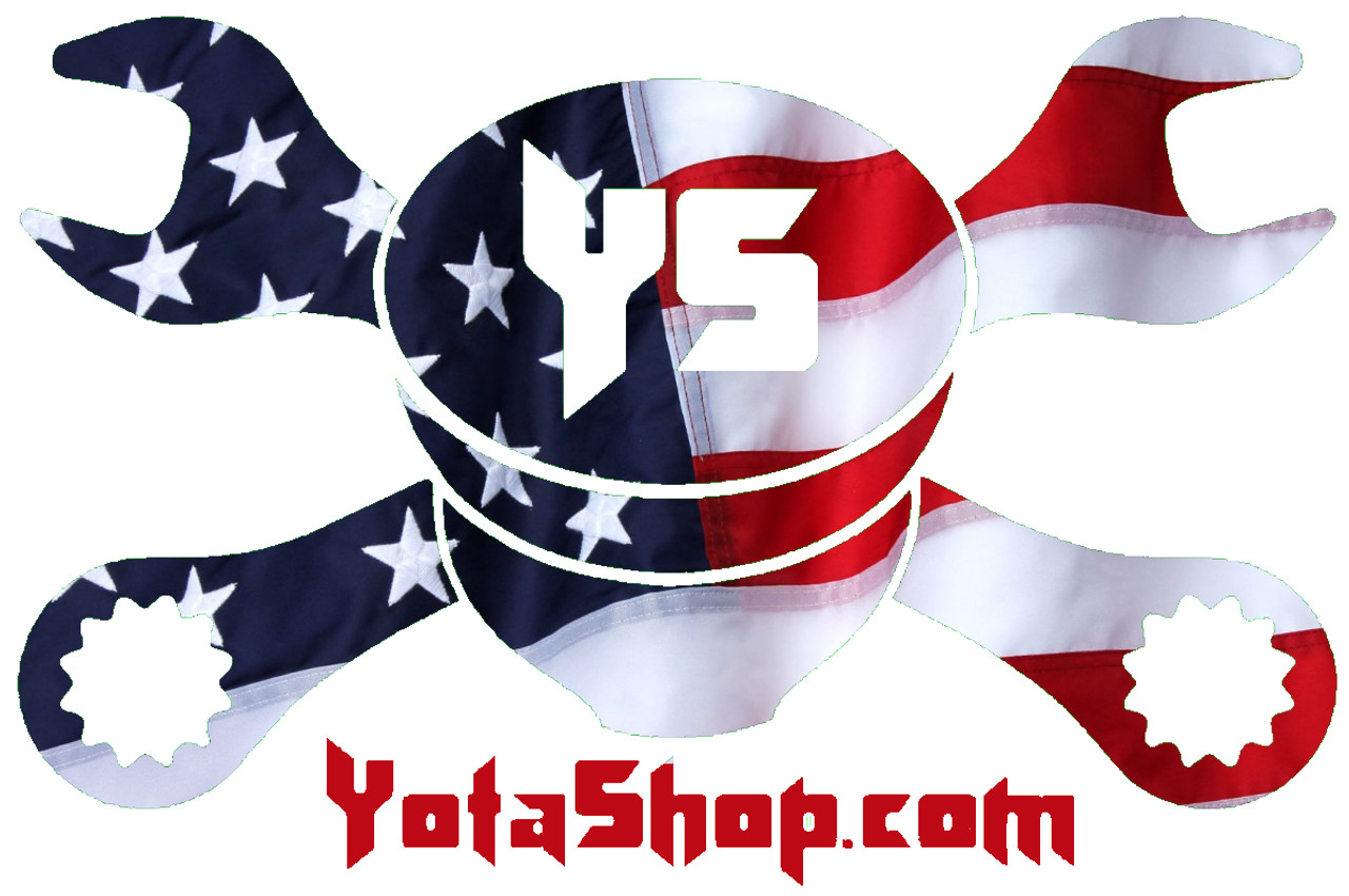 USFlag Sticker- YotaShop US Flag Piston w/Wrenches 6"x 4" Sticker YS-US-6x4