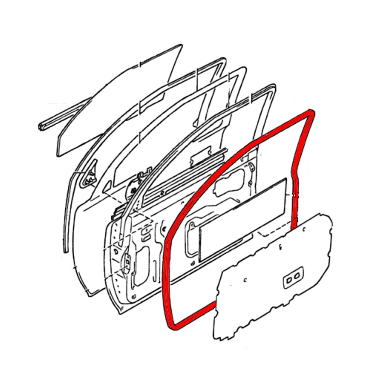 Door Weatherstrip- Toyota 4Runner & Pickup Truck 2.4L 22R,RE & 3.0L 3VZ OEM Passenger Door Weatherstrip (1989-1995) 67861-35010
