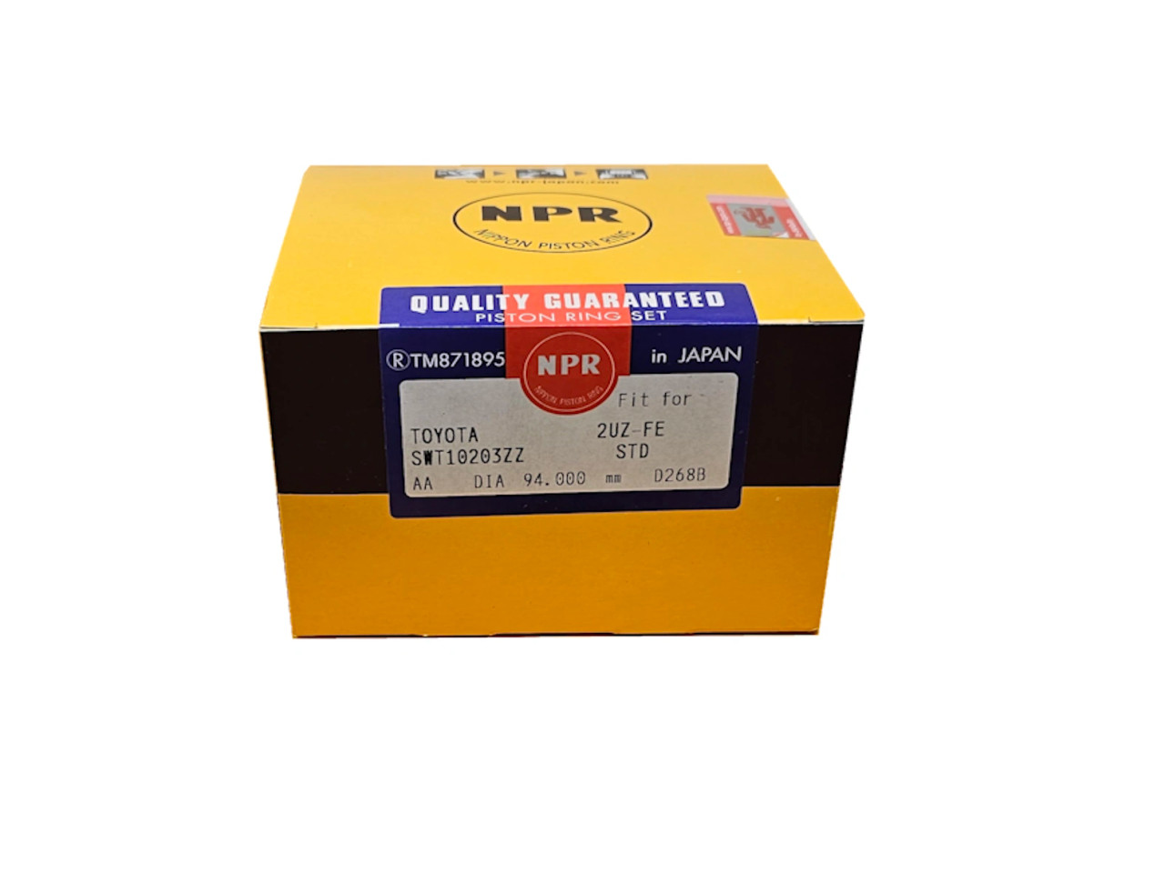 Piston Rings- Toyota V8 4.7L 2UZFE 4Runner, Land Cruiser, Sequoia & Tundra NPR Piston Ring Set (1998-2005) SWT10203-0