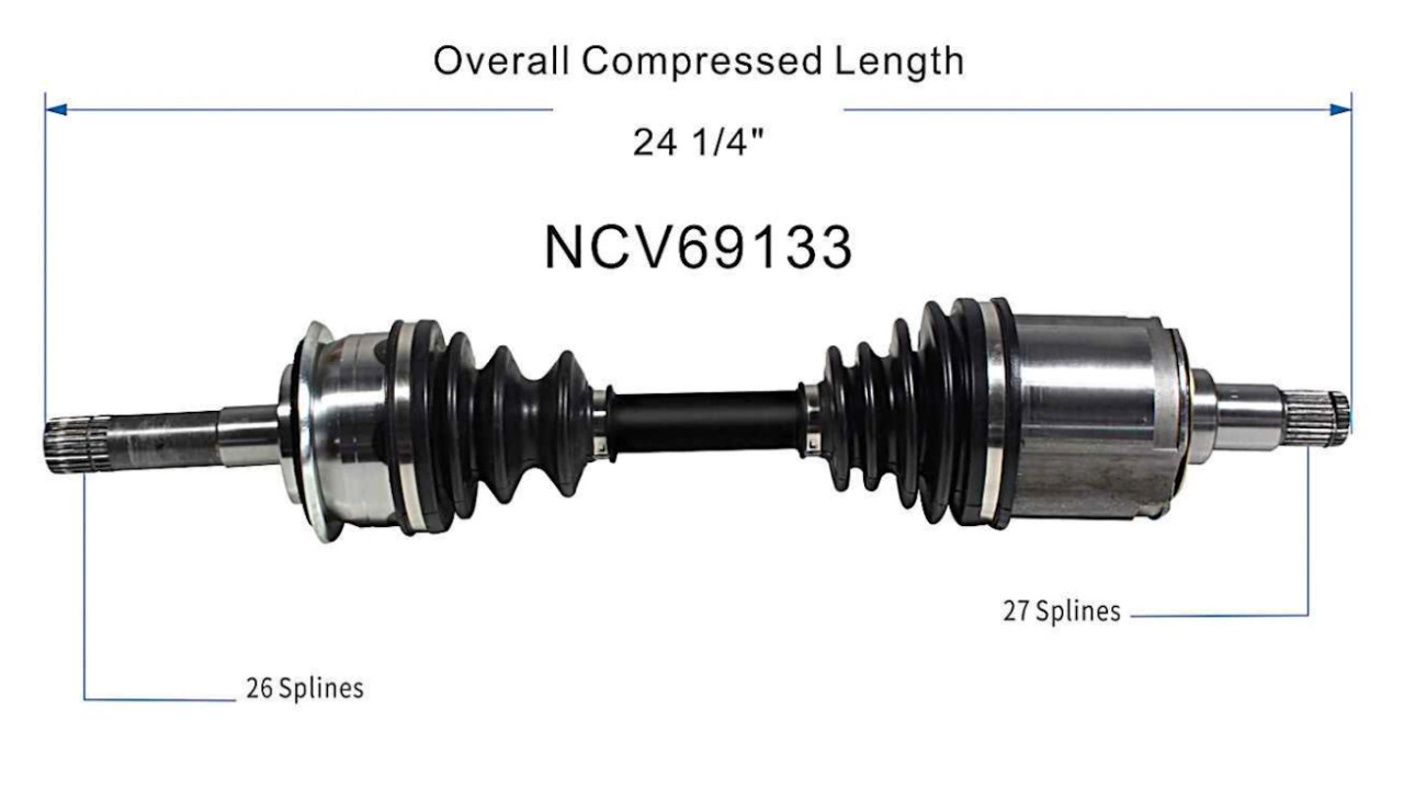 CV Axle- Toyota Tacoma 2.7L 3RZ w/ Manual Locking Hub CV Axle Shaft (1995-2001) NCV69133