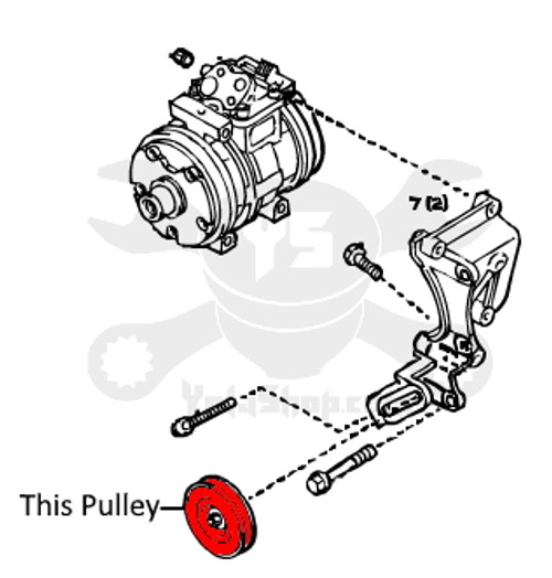 A/C Pulley - Toyota 4Runner & Pickup A/C Belt Tensioner Pulley (1988-1995) 88440-35030