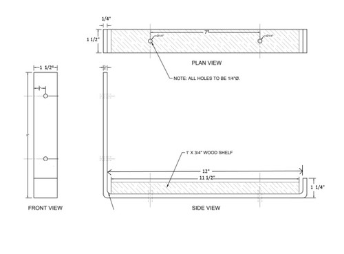 Open Shelving  Kitchen Brackets L Style