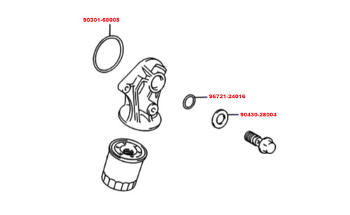 Oil Seal- Toyota Tacoma 2wd 2.4L 2RZ Oil Filter Housing Seal Kit (1995-2004) KIT-1075C