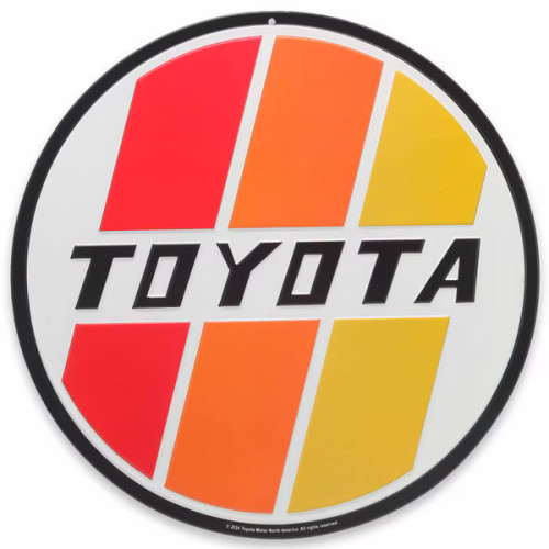 Metal Sign - TOYOTA Retro Stripe Round Metal Sign 90229049 - YOTASHOP