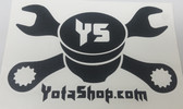 Transfer Sticker- YotaShop Black Piston w/Wrenches 8"x5"