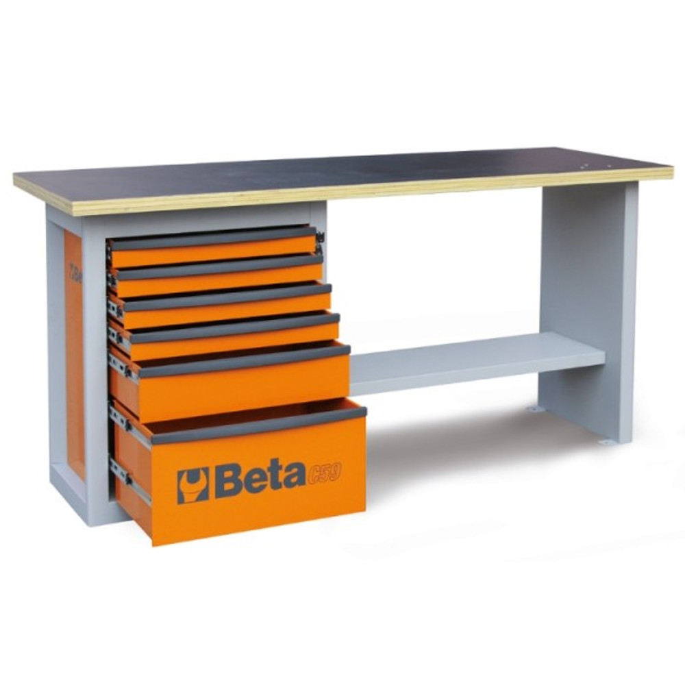 Beta Tools C59A-O Endurance Workbench with Six Drawer Cabinet - Orange