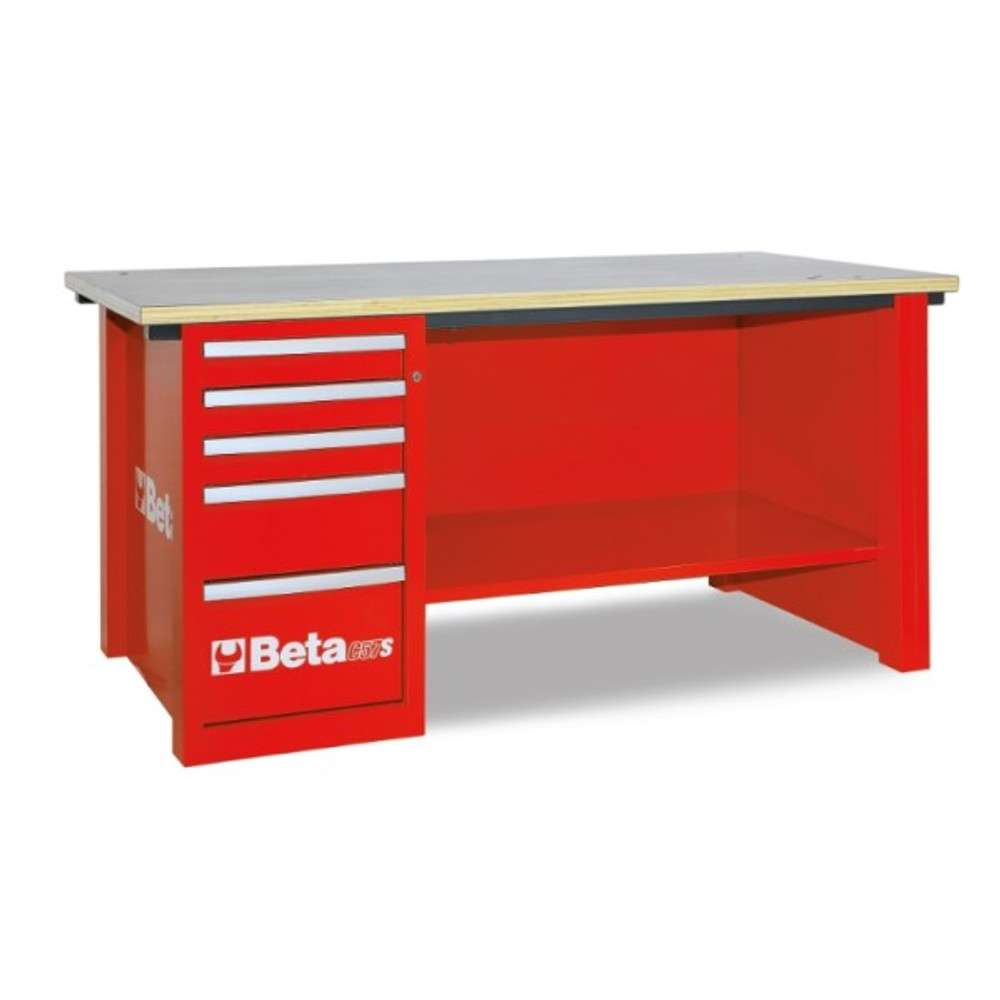 Beta Tools C57SD-R MasterCargo Workbench with 5 Drawer Cabinet - Red