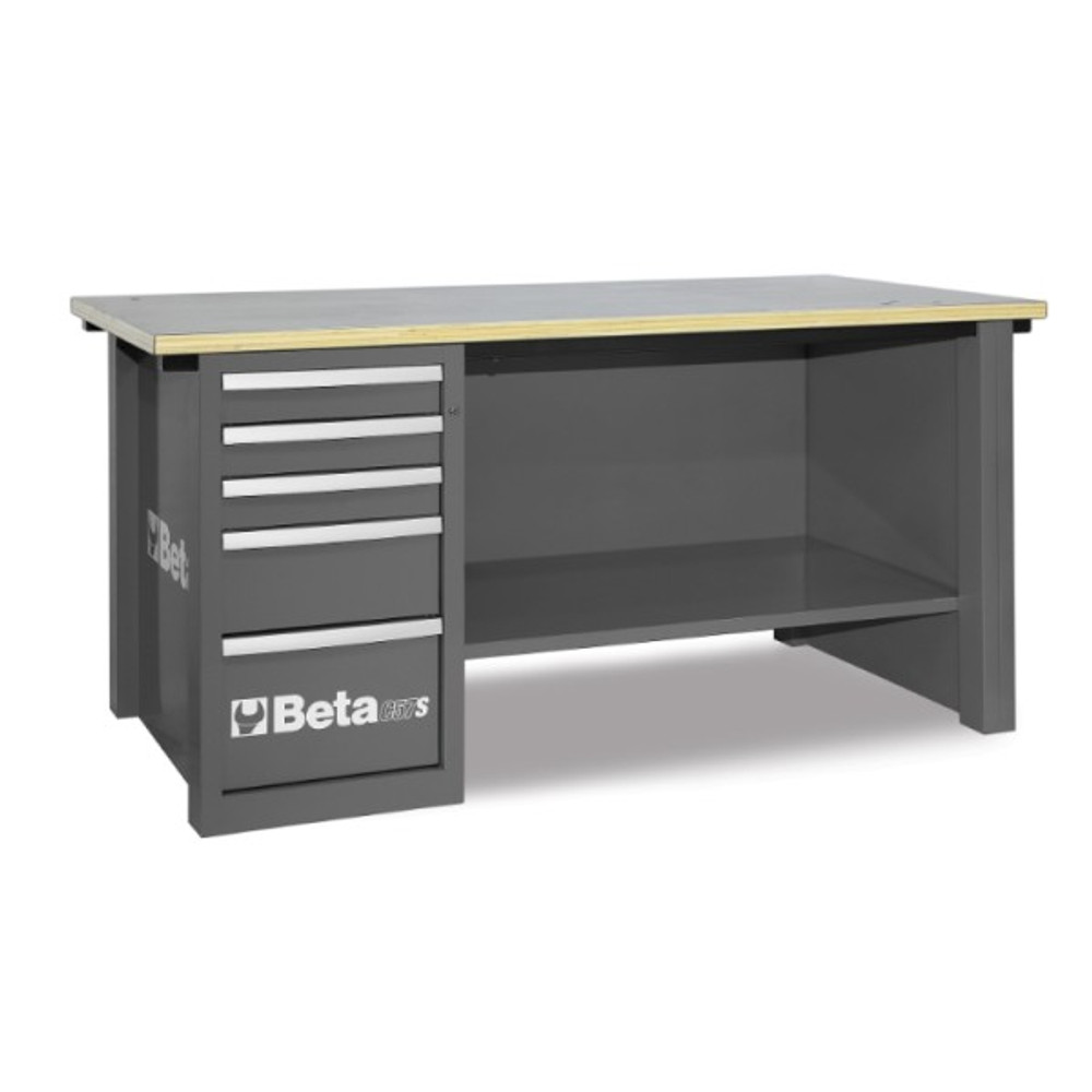 Beta Tools C57SD-G MasterCargo Workbench with 5 Drawer Cabinet - Grey