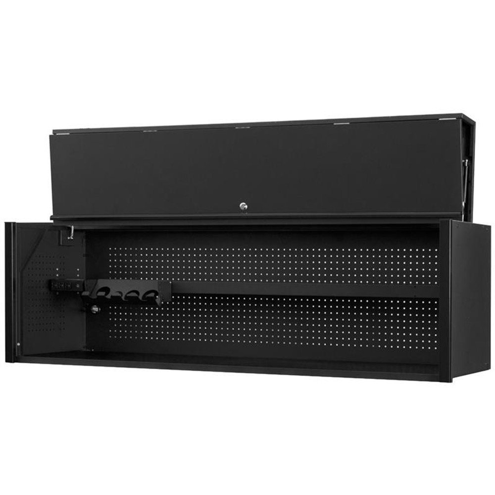 Extreme Tools DX Series 72" x 21" Deep Triple Bank Hutch - Matte Black w/Black Drawer Pulls