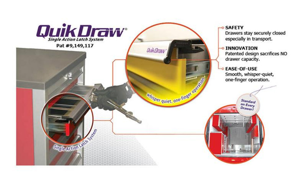 Moduline QuikDraw 48" 6-Drawer, 1 Door Aluminum Roller Cabinet Moduline QuikDraw 48" 6-Drawer, 1 Door Aluminum Roller Cabinet
