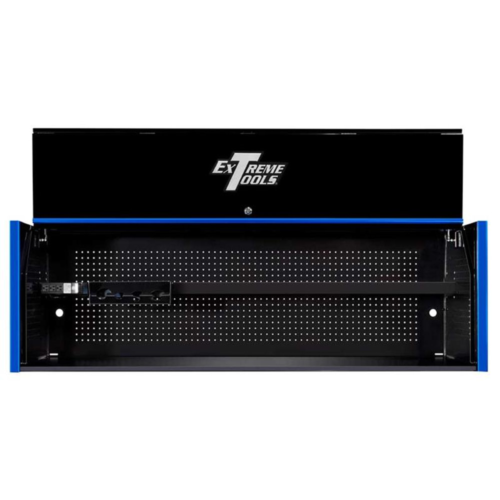 Extreme Tools RX Series 72" x 25" Deep Triple Bank Hutch - Black w/Blue Handle Extreme Tools RX Series 72" x 25" Deep Triple Bank Hutch - Black w/Blue Handle