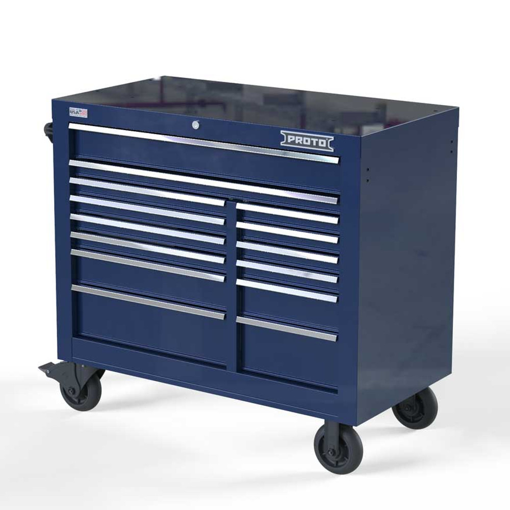 Proto Velocity 42" 14-Drawer Double Bank Roller Cabinet - Blue