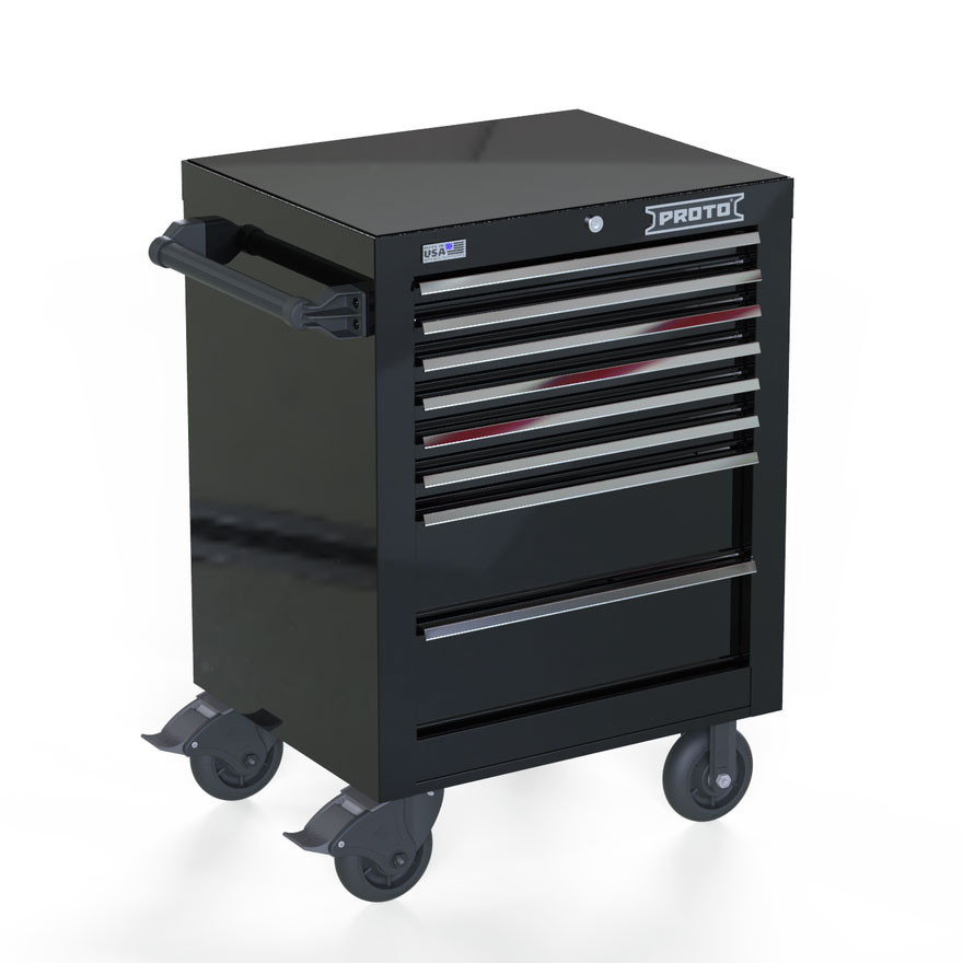 Proto Velocity 27" 8-Drawer Single Bank Roller Cabinet - Black