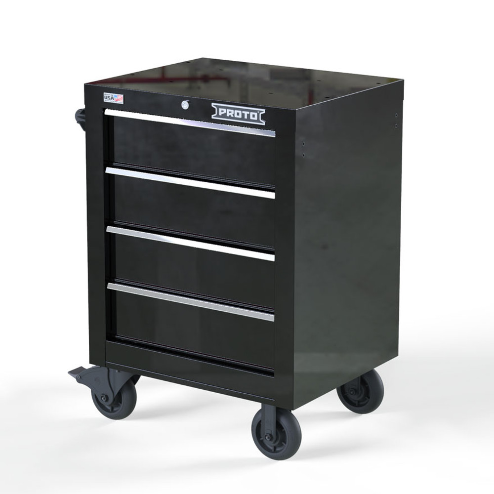 Proto Velocity 27" 4-Drawer Single Bank Roller Cabinet - Black