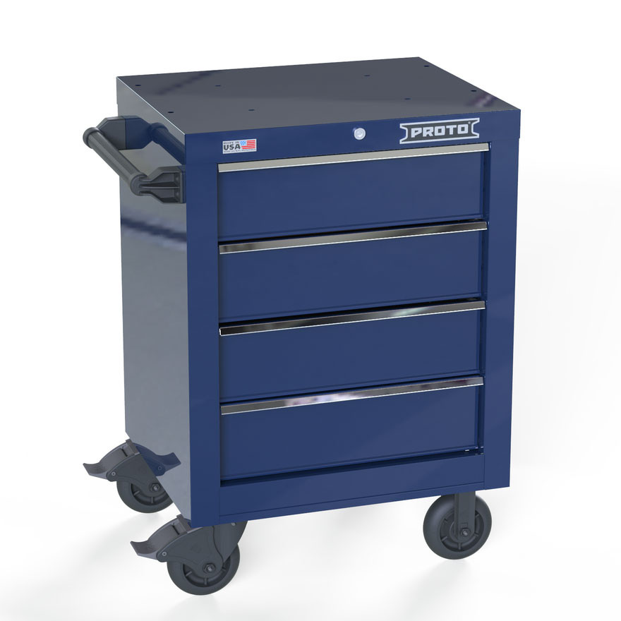 Proto Velocity 27" 4-Drawer Single Bank Roller Cabinet - Blue