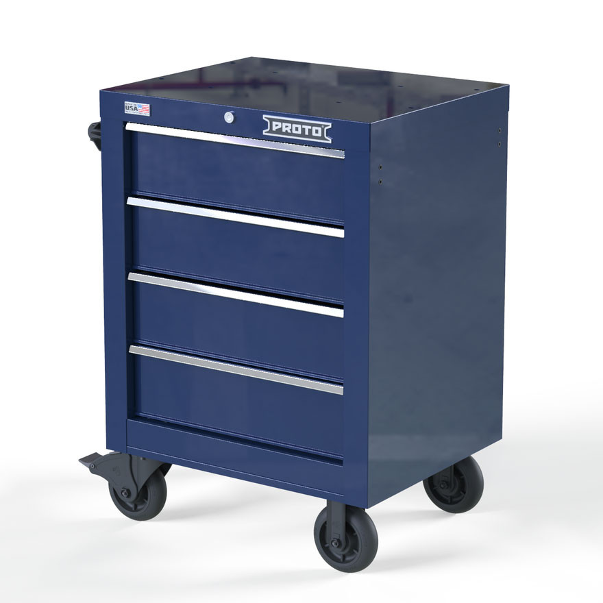 Proto Velocity 27" 4-Drawer Single Bank Roller Cabinet - Blue
