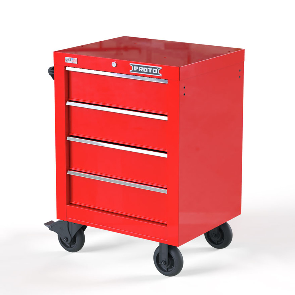 Proto Velocity 27" 4-Drawer Single Bank Roller Cabinet - Red