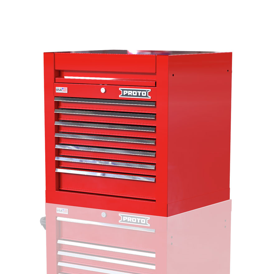 Proto Velocity 27" 7-Drawer Single Bank Top Chest - Red