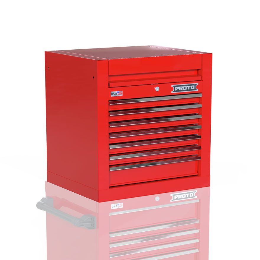 Proto Velocity 27" 7-Drawer Single Bank Top Chest - Red