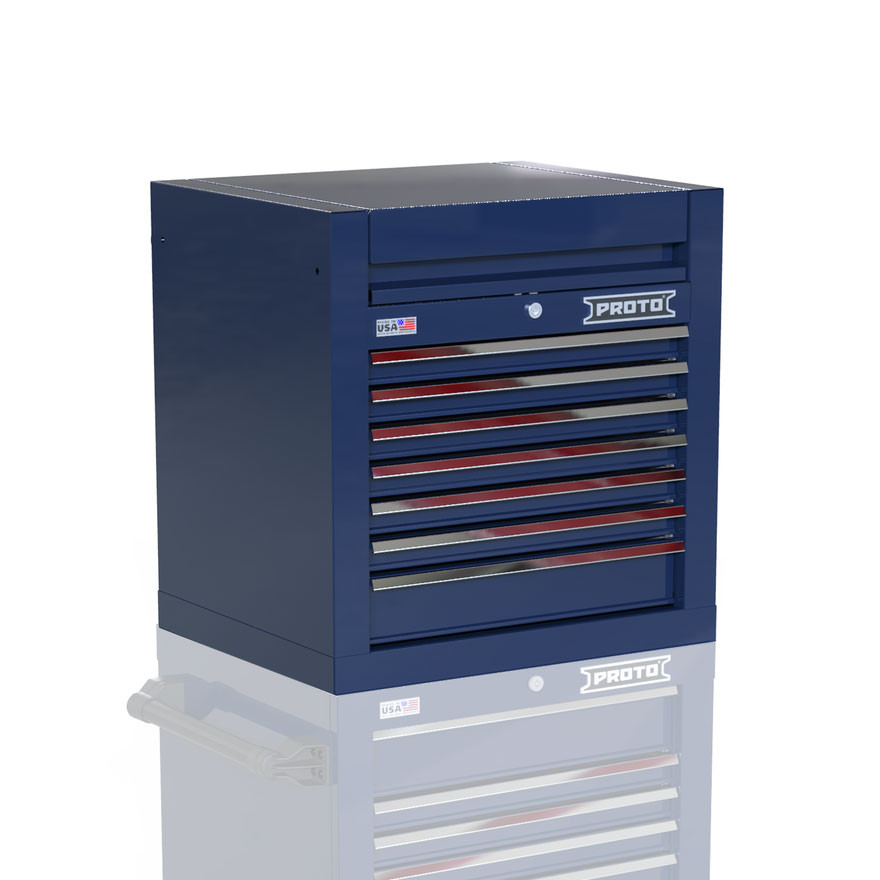Proto Velocity 27" 7-Drawer Single Bank Top Chest - Blue