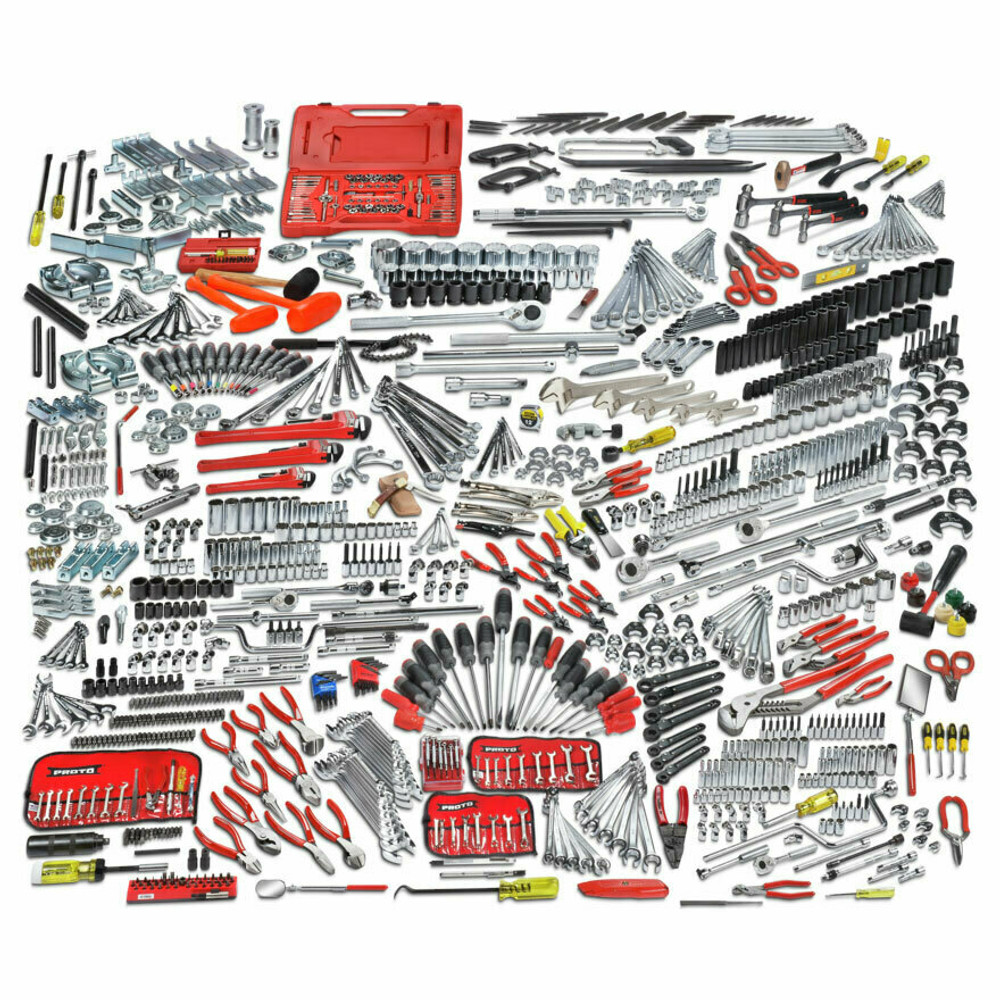 PROTO 1046 PIECE FOAMED MASTER TECHNICIAN MAINTENANCE SET WITH 66" 12-DRAWER WORKSTATION AND 10-DRAWER TOP CHEST