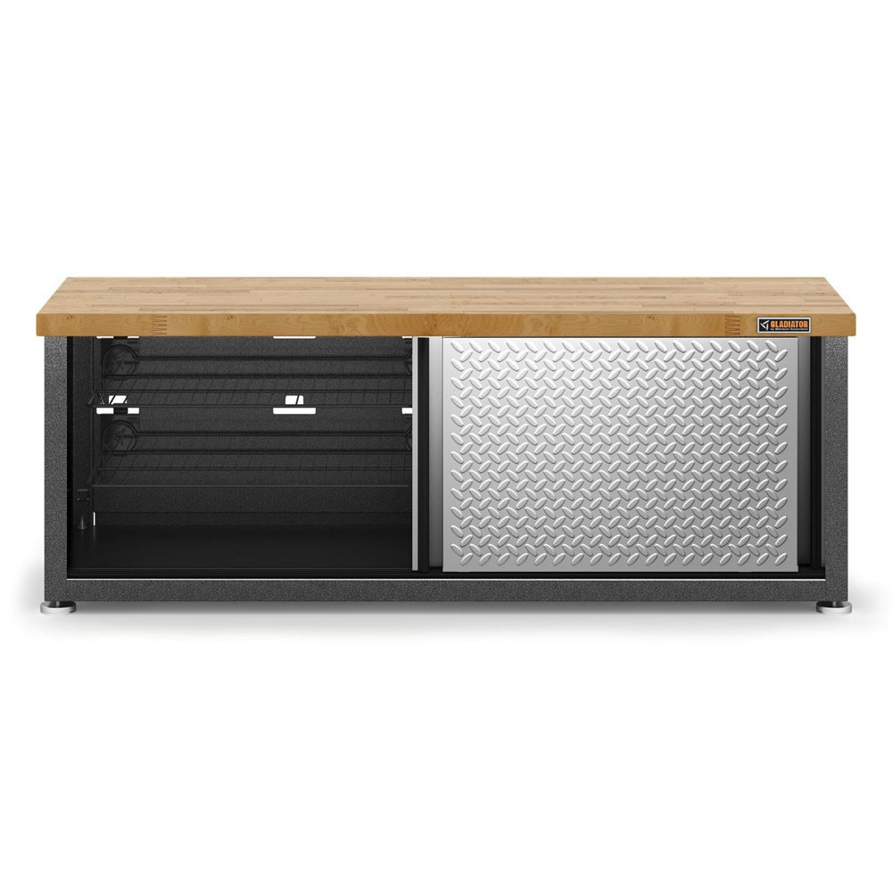 Gladiator Ready-to-Assemble White Storage Shoe Bench