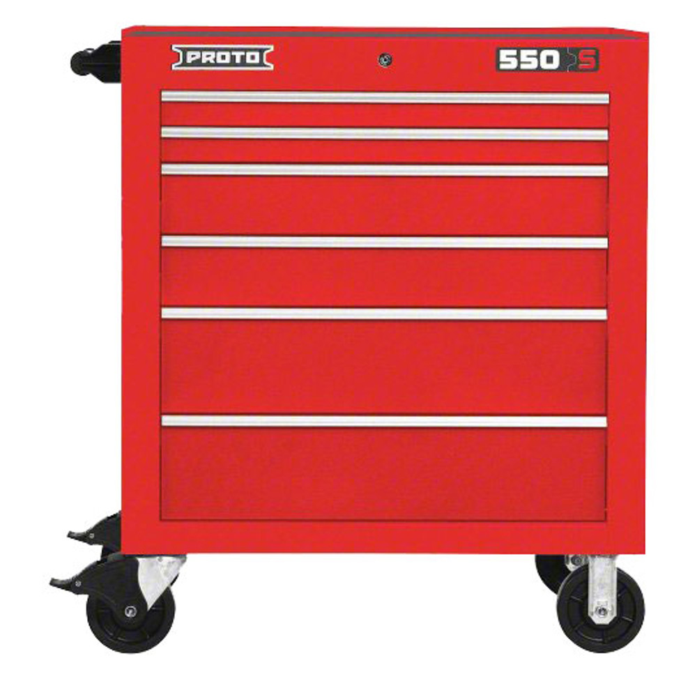 Proto 550S 34" Roller Cabinet - 6 Drawer, Gloss Red