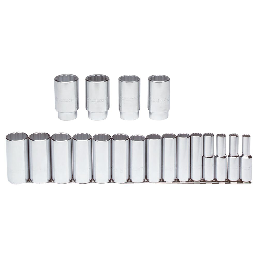 Proto Tether-Ready 1/2" Drive 19 Piece Deep Socket Set - 12 Point