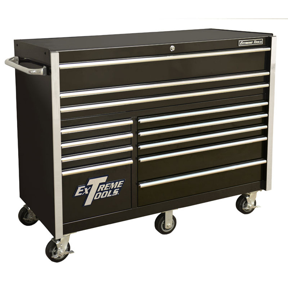 Extreme Tools RX Series 55" 12-Drawer Roller Cabinet - Black