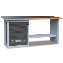 Beta Tools C59A-G Endurance Workbench with Six Drawer Cabinet - Grey