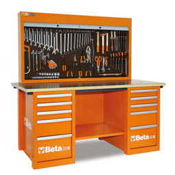Beta Tools C57SB-O MasterCargo 10-Drawer Workbench - Orange