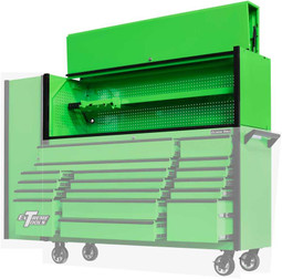 Extreme Tools DX Series 72" x 21" Deep Triple Bank Hutch - Green w/Black Drawer Pulls