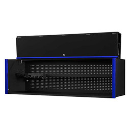 Extreme Tools DX Series 72" x 21" Deep Triple Bank Hutch - Black w/Blue Drawer Pulls