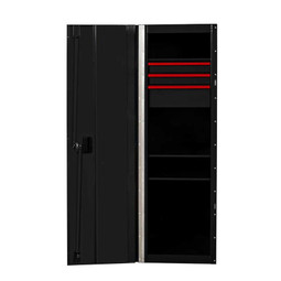Extreme Tools RX 19" x 25" Deep 3 Drawer/3 Shelf Side Locker - Black w/Red Trim