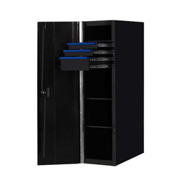 Extreme Tools RX Series 24" x 30" Deep 3 Drawer/3 Shelf Side Locker - Black w/Blue Handles